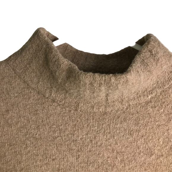 J.Crew Sweater Womens M Tan Alpaca Wool Knit Turtle Neck Long Sleeves Pullover - Picture 4 of 10